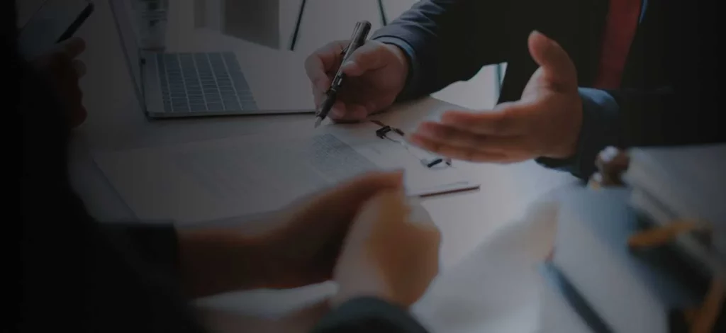 A team discussing goals.